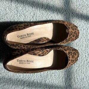 Taryn Rose Brown Leopard Print Wedge